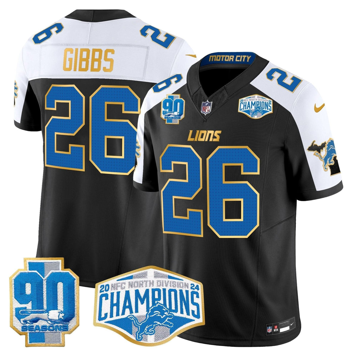 DET 2024 NFC North Division Champions Patch Gold Trim Vapor Limited Jersey - image 7
