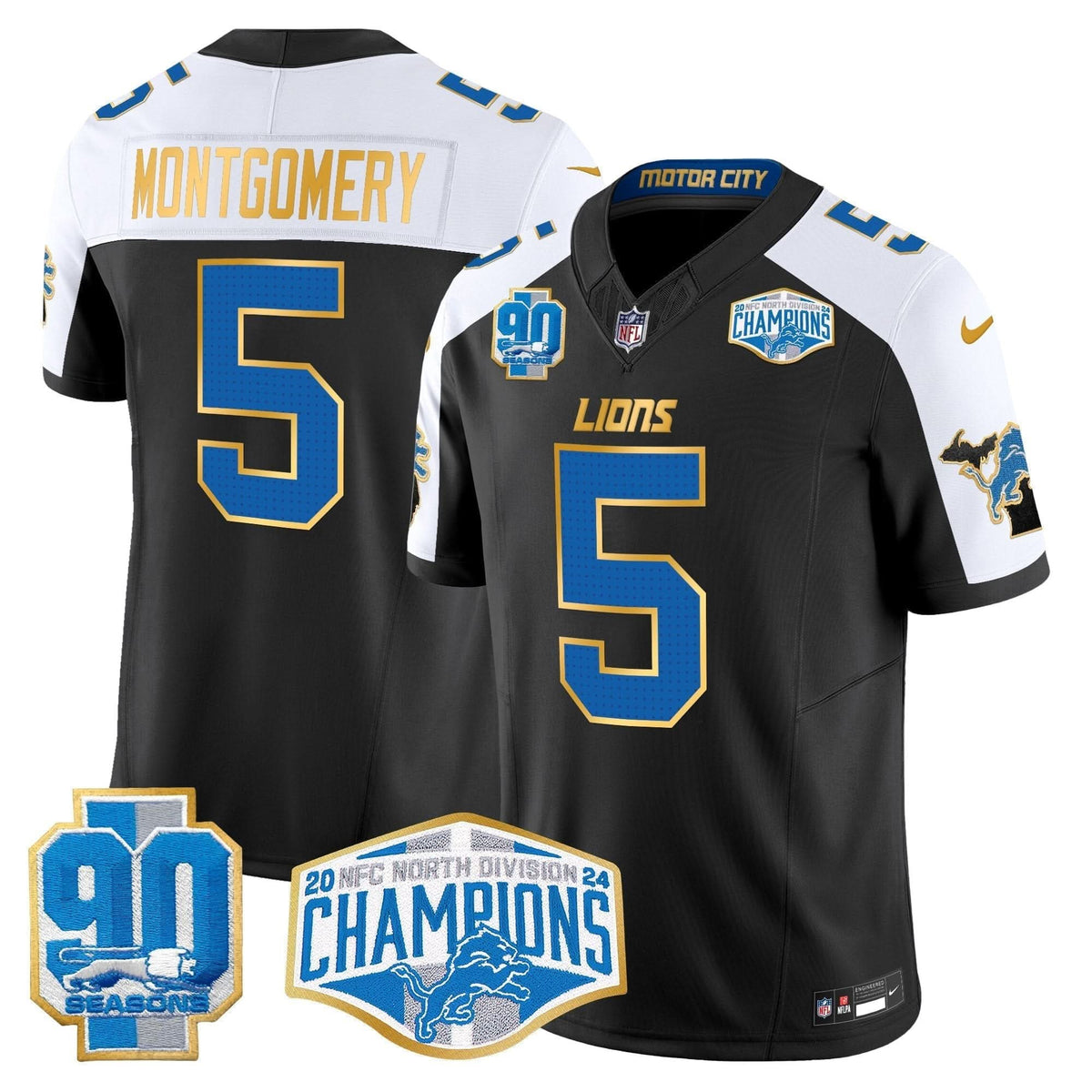 DET 2024 NFC North Division Champions Patch Gold Trim Vapor Limited Jersey - image 52