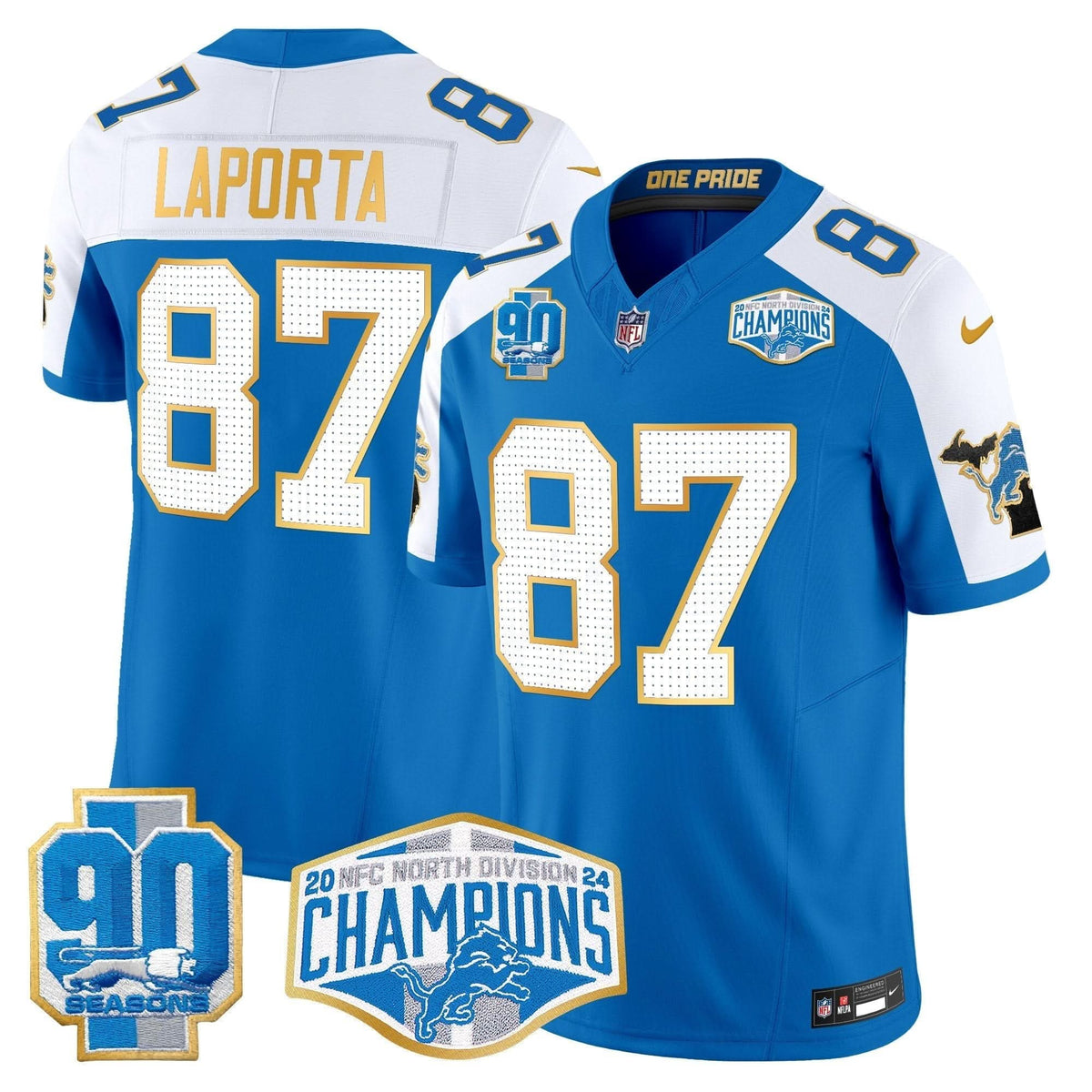 DET 2024 NFC North Division Champions Patch Gold Trim Vapor Limited Jersey - image 22