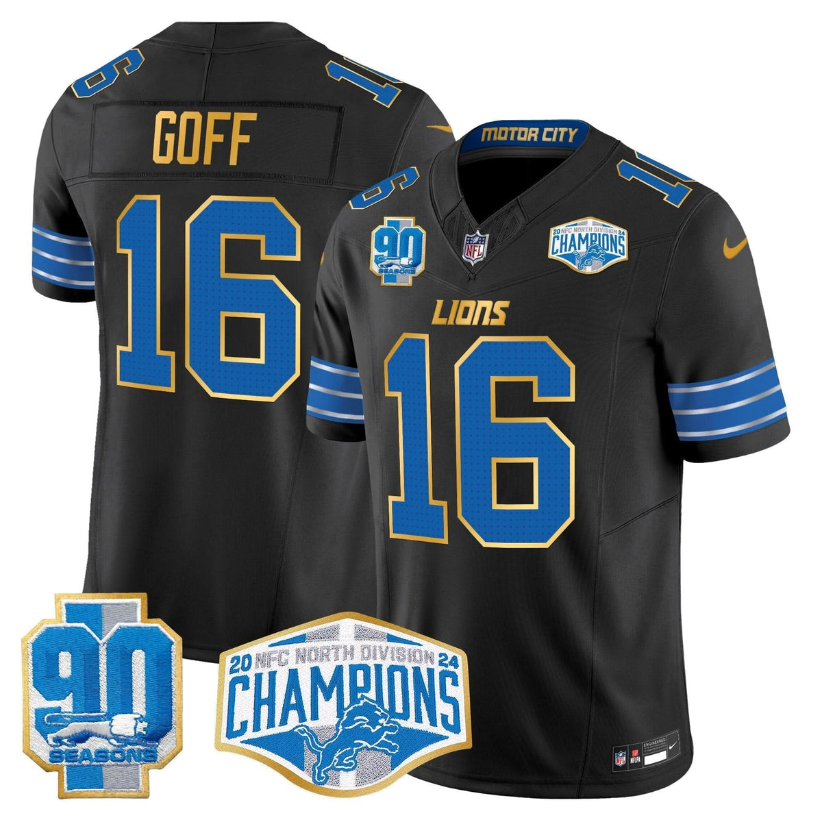DET 2024 NFC North Division Champions Patch Gold Trim Vapor Limited Jersey - image 9