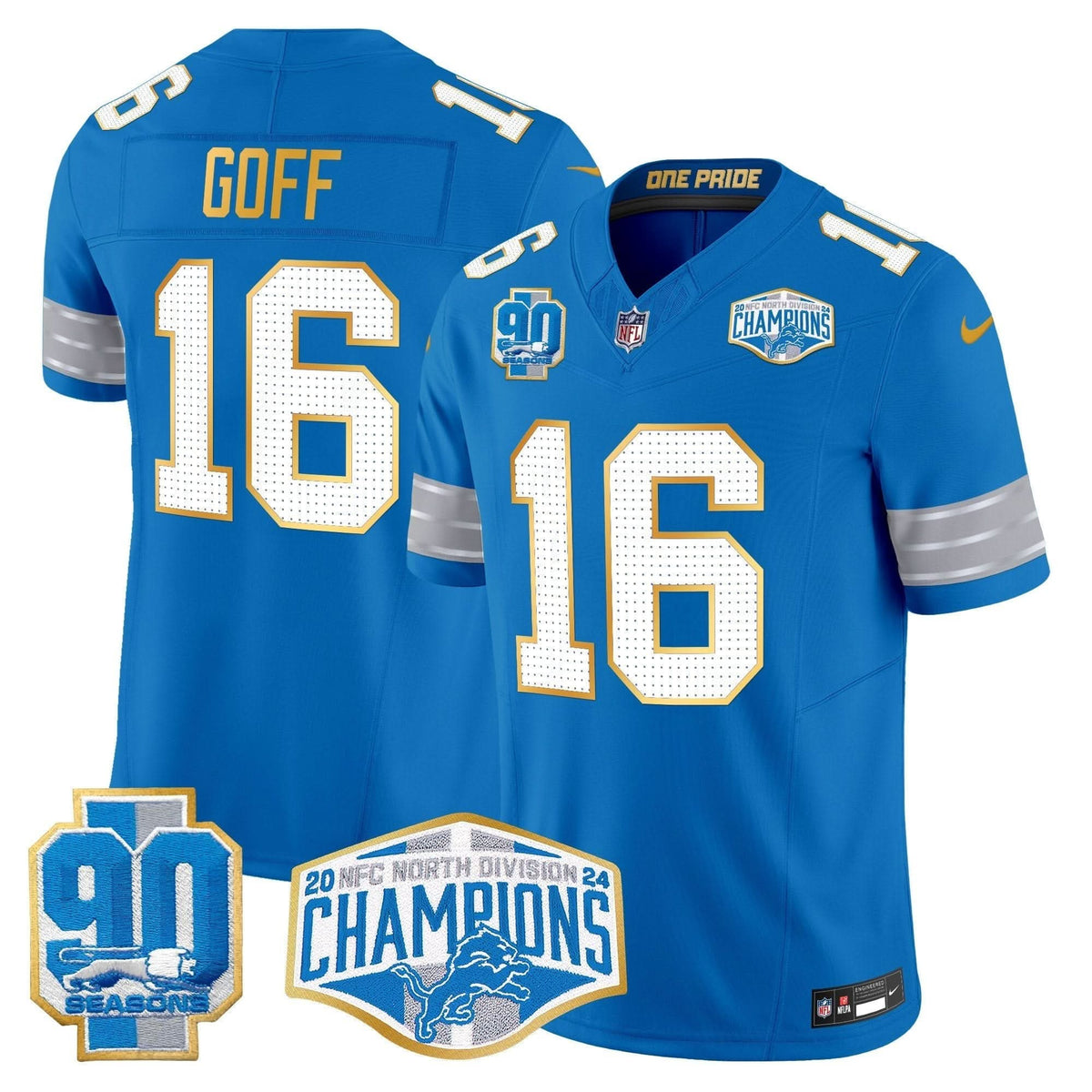 DET 2024 NFC North Division Champions Patch Gold Trim Vapor Limited Jersey - image 33