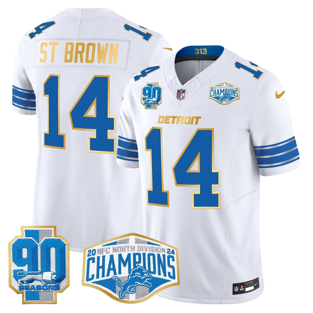 DET 2024 NFC North Division Champions Patch Gold Trim Vapor Limited Jersey - image 27
