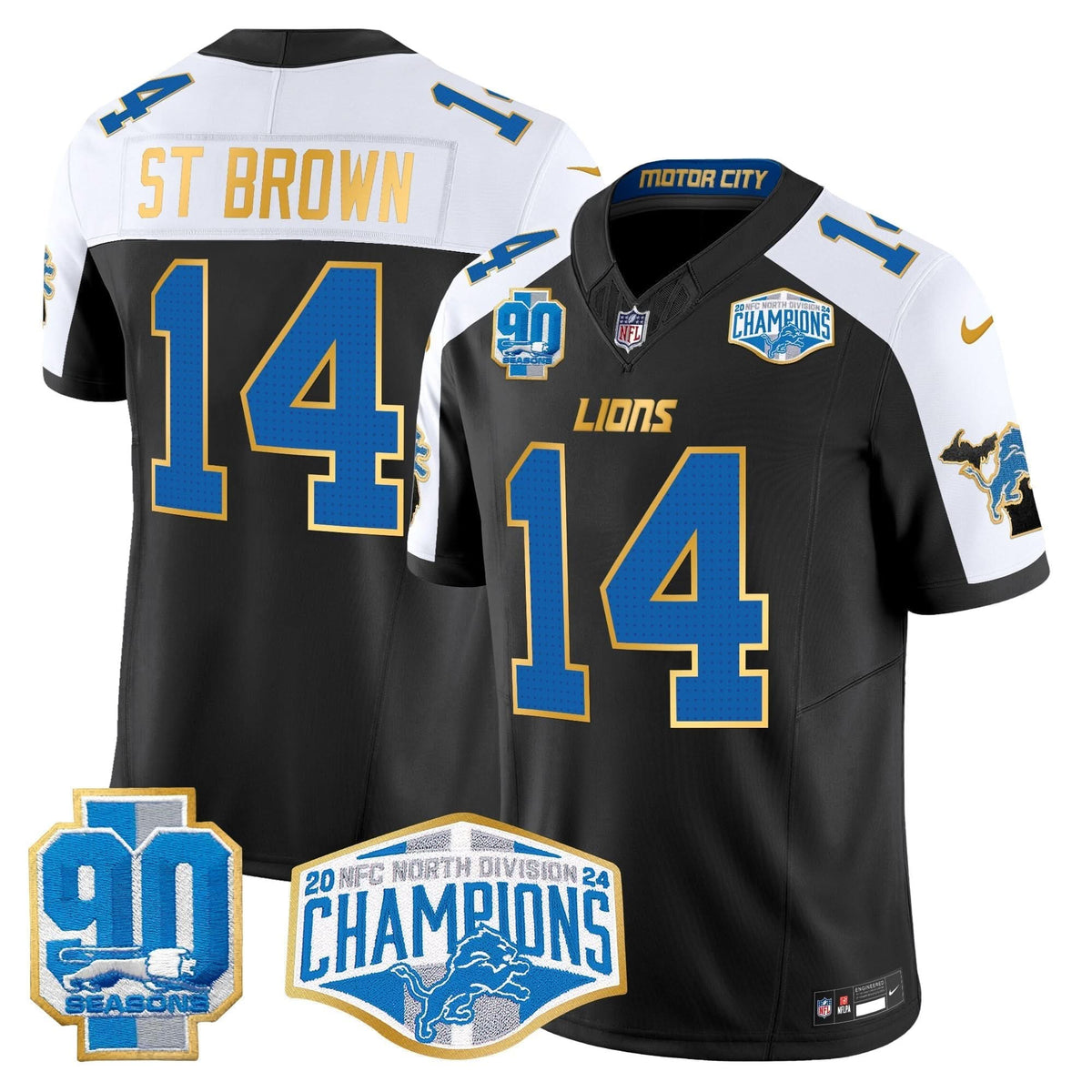 DET 2024 NFC North Division Champions Patch Gold Trim Vapor Limited Jersey - image 51