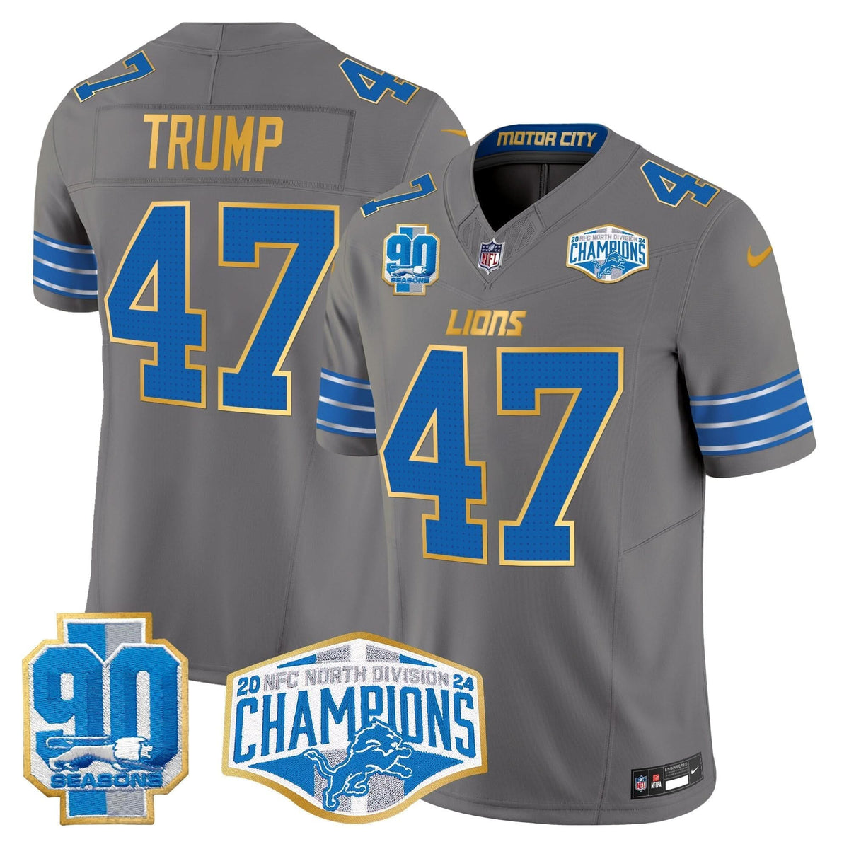 DET 2024 NFC North Division Champions Patch Gold Trim Vapor Limited Jersey - image 96