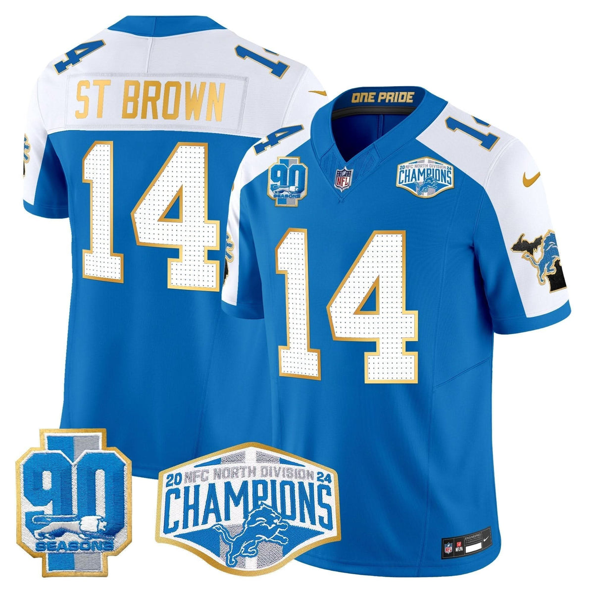 DET 2024 NFC North Division Champions Patch Gold Trim Vapor Limited Jersey - image 19
