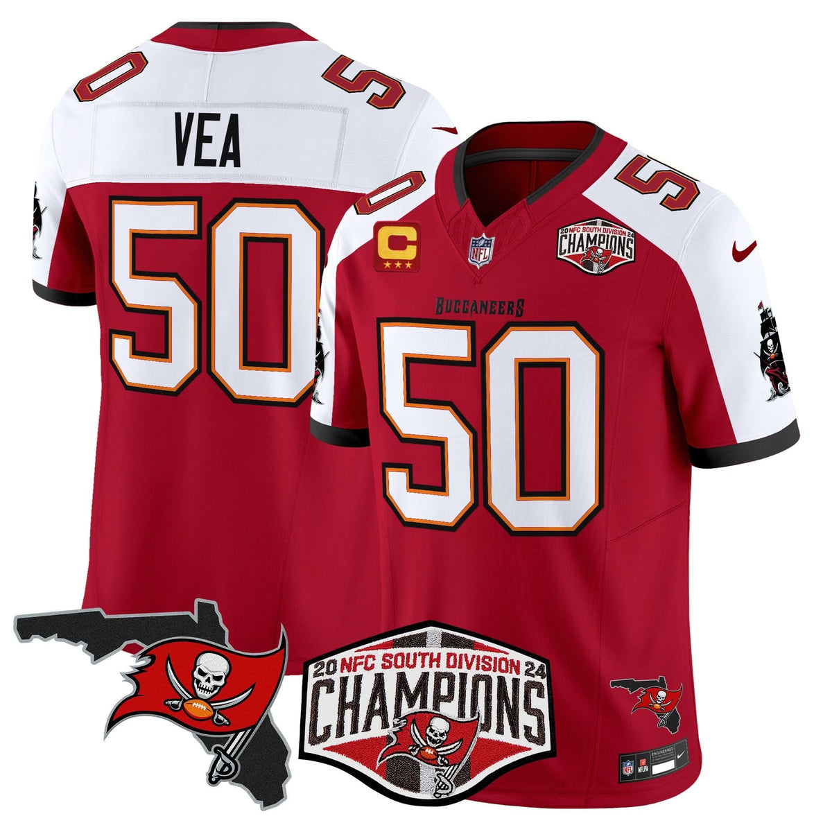 TB 2024 NFC South Division Champions Patch Vapor Limited Jersey - image 12