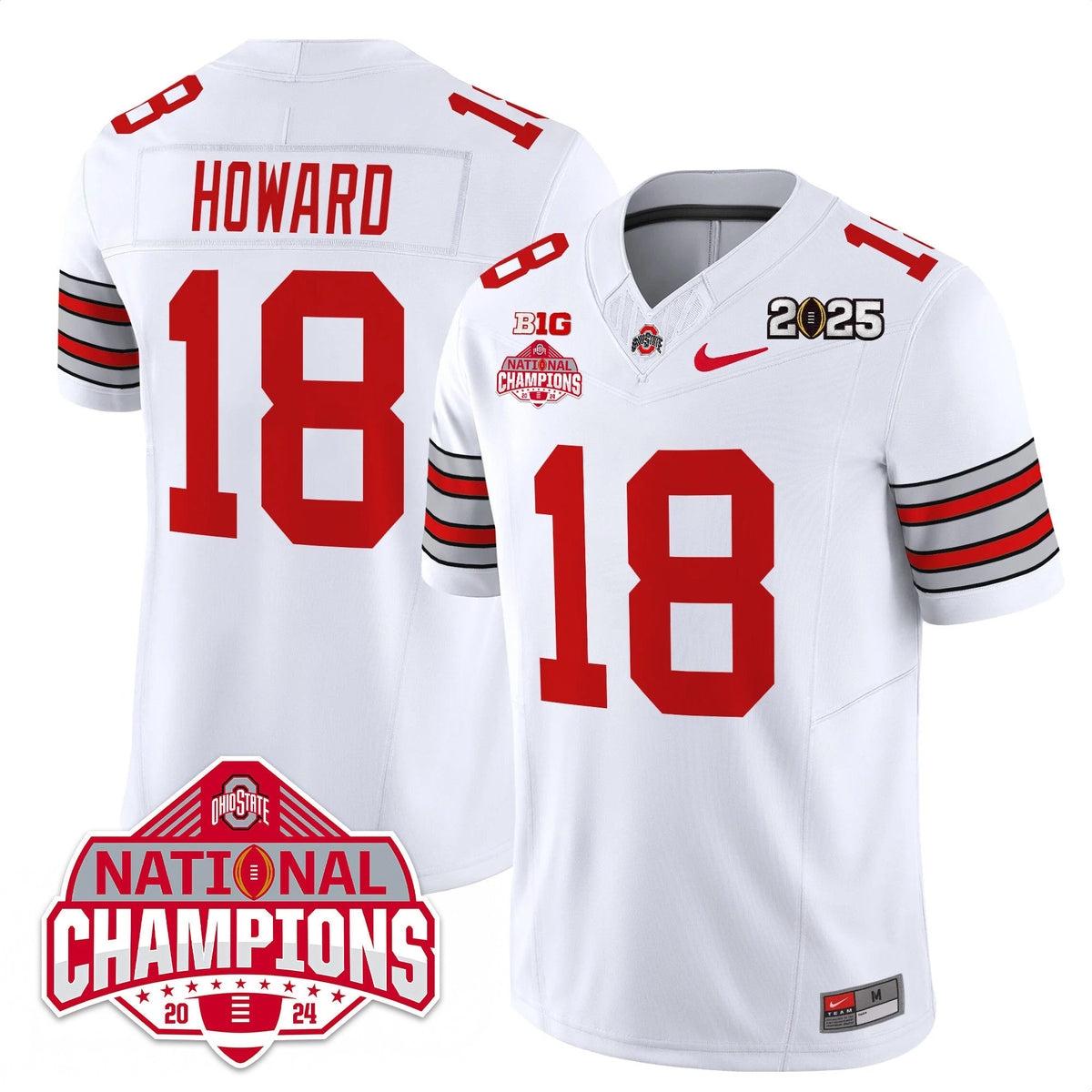 Men's Ohio State Buckeyes 'Heritage Stripe' 2025 CFP Patch - National Champions Jersey - All Stitched - image 11