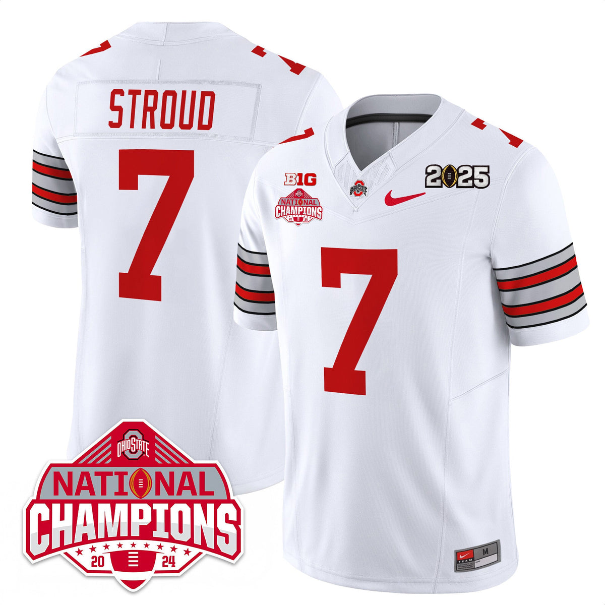 Men's Ohio State Buckeyes 'Heritage Stripe' 2025 CFP Patch - National Champions Jersey - All Stitched - image 8