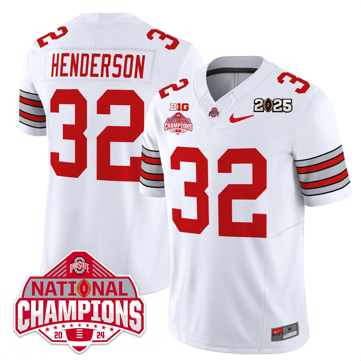 Men's Ohio State Buckeyes 'Heritage Stripe' 2025 CFP Patch - National Champions Jersey - All Stitched - image 6