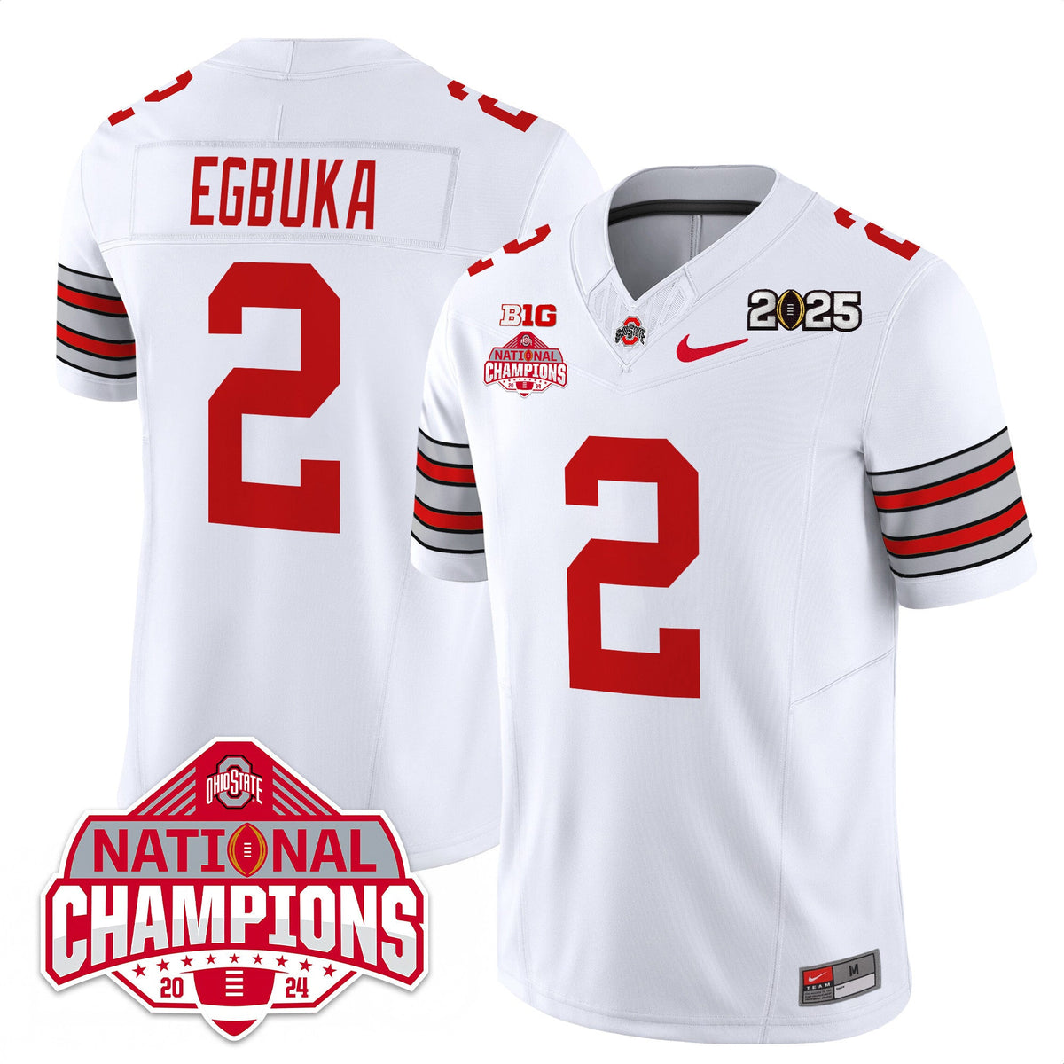 Men's Ohio State Buckeyes 'Heritage Stripe' 2025 CFP Patch - National Champions Jersey - All Stitched - image 3