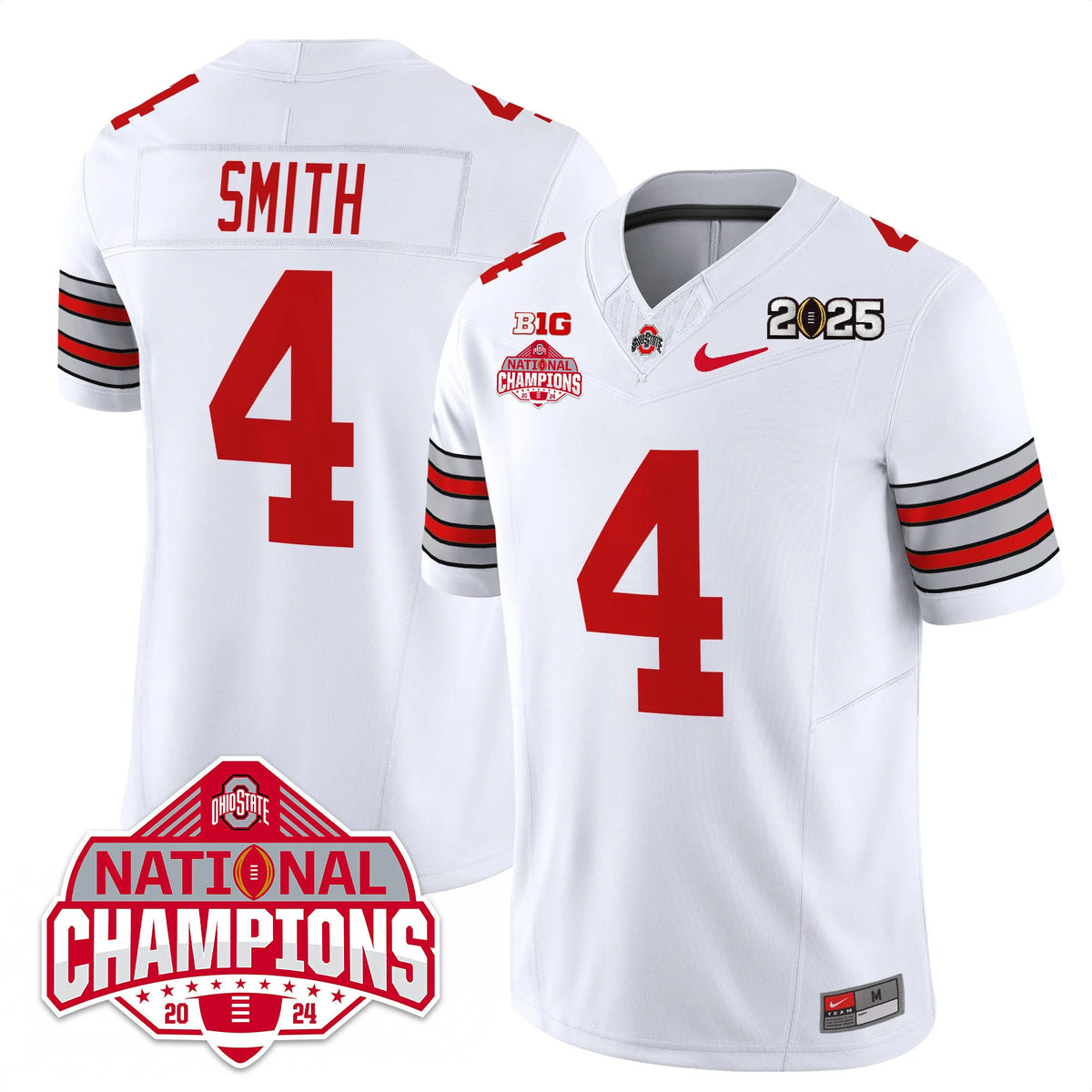 Men's Ohio State Buckeyes 'Heritage Stripe' 2025 CFP Patch - National Champions Jersey - All Stitched - image 1