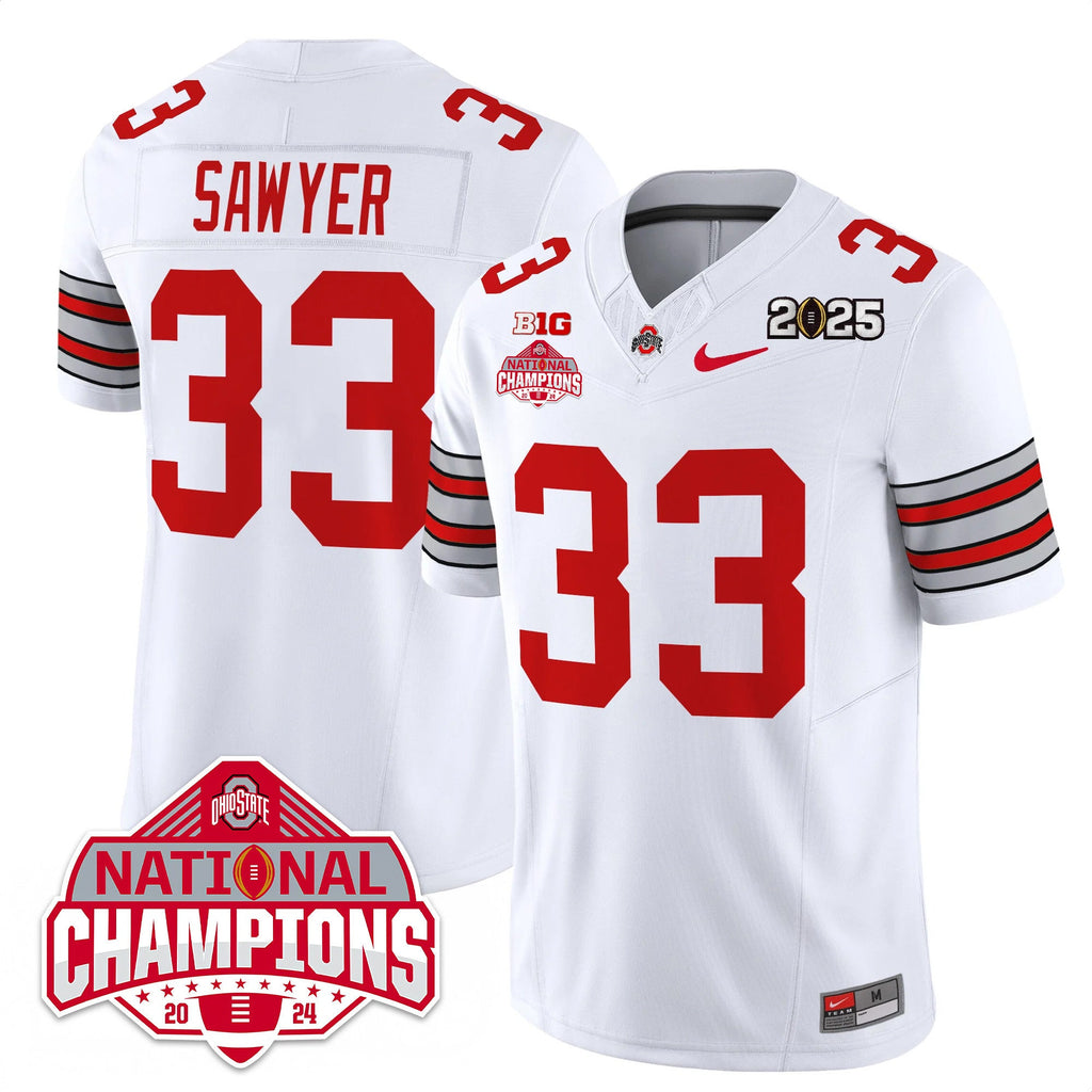Men's Ohio State Buckeyes 'Heritage Stripe' 2025 CFP Patch - National Champions Jersey - All Stitched - image 7