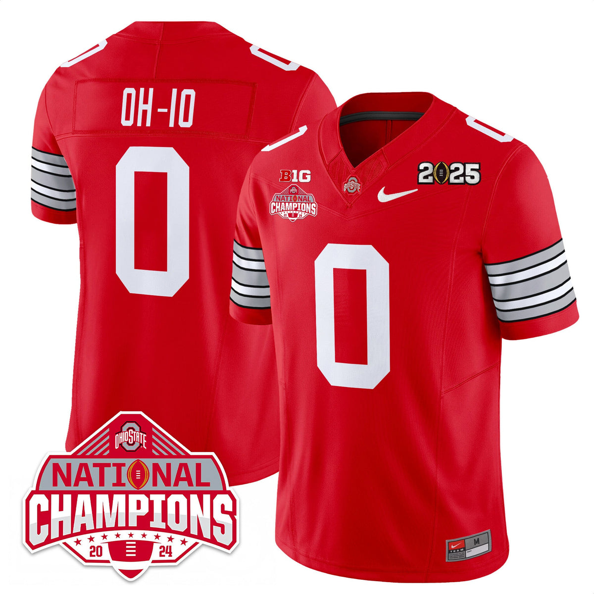 Men's Ohio State Buckeyes 'Heritage Stripe' 2025 CFP Patch - National Champions Jersey - All Stitched - image 13