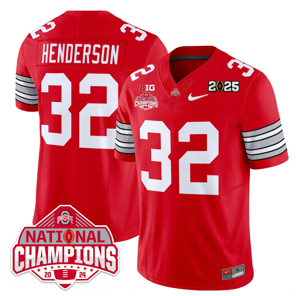 Men's Ohio State Buckeyes 'Heritage Stripe' 2025 CFP Patch - National Champions Jersey - All Stitched - image 16