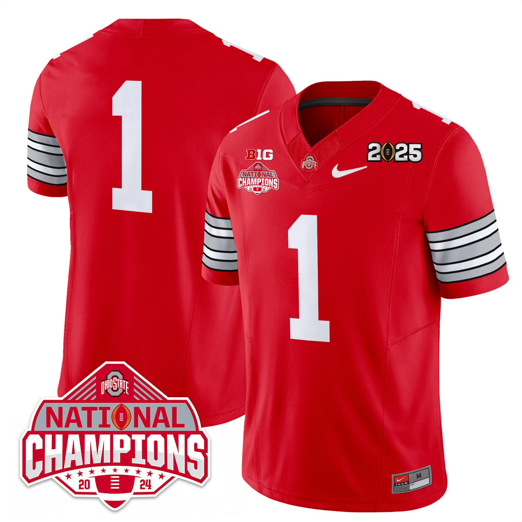 Men's Ohio State Buckeyes 'Heritage Stripe' 2025 CFP Patch - National Champions Jersey - All Stitched - image 12