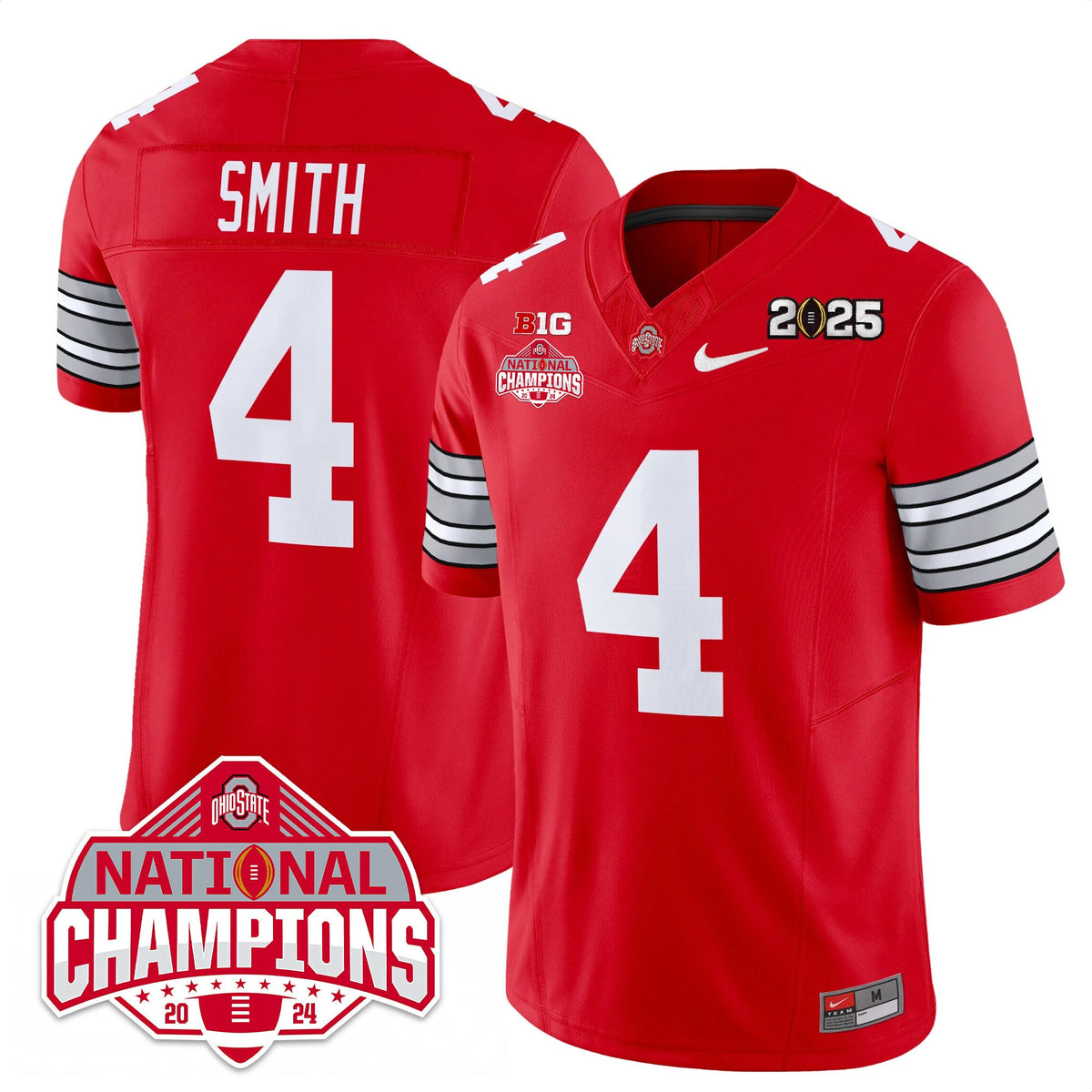 Men's Ohio State Buckeyes 'Heritage Stripe' 2025 CFP Patch - National Champions Jersey - All Stitched - image 10