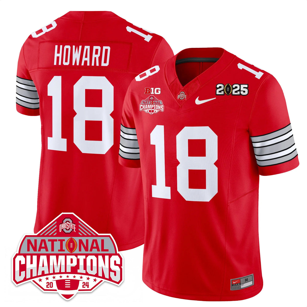 Men's Ohio State Buckeyes 'Heritage Stripe' 2025 CFP Patch - National Champions Jersey - All Stitched - image 19