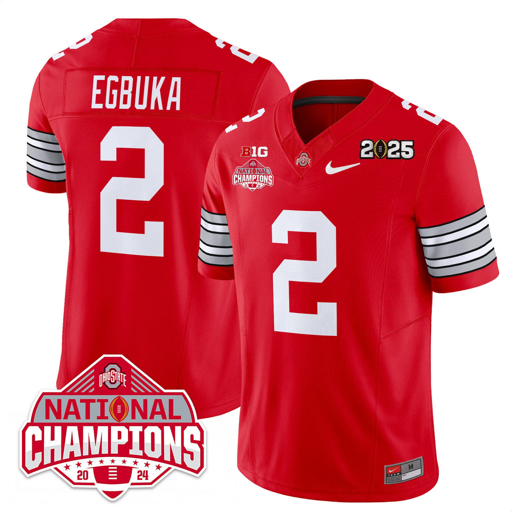Men's Ohio State Buckeyes 'Heritage Stripe' 2025 CFP Patch - National Champions Jersey - All Stitched - image 15