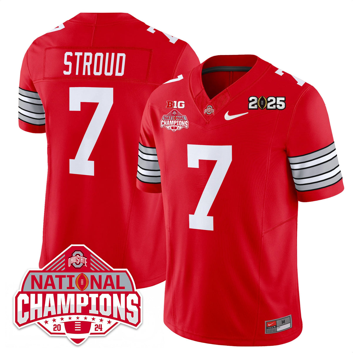 Men's Ohio State Buckeyes 'Heritage Stripe' 2025 CFP Patch - National Champions Jersey - All Stitched - image 17