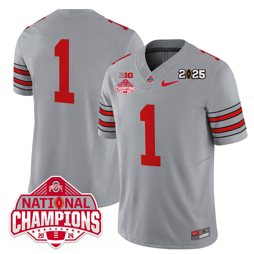 Men's Ohio State Buckeyes 'Heritage Stripe' 2025 CFP Patch - National Champions Jersey - All Stitched - image 22