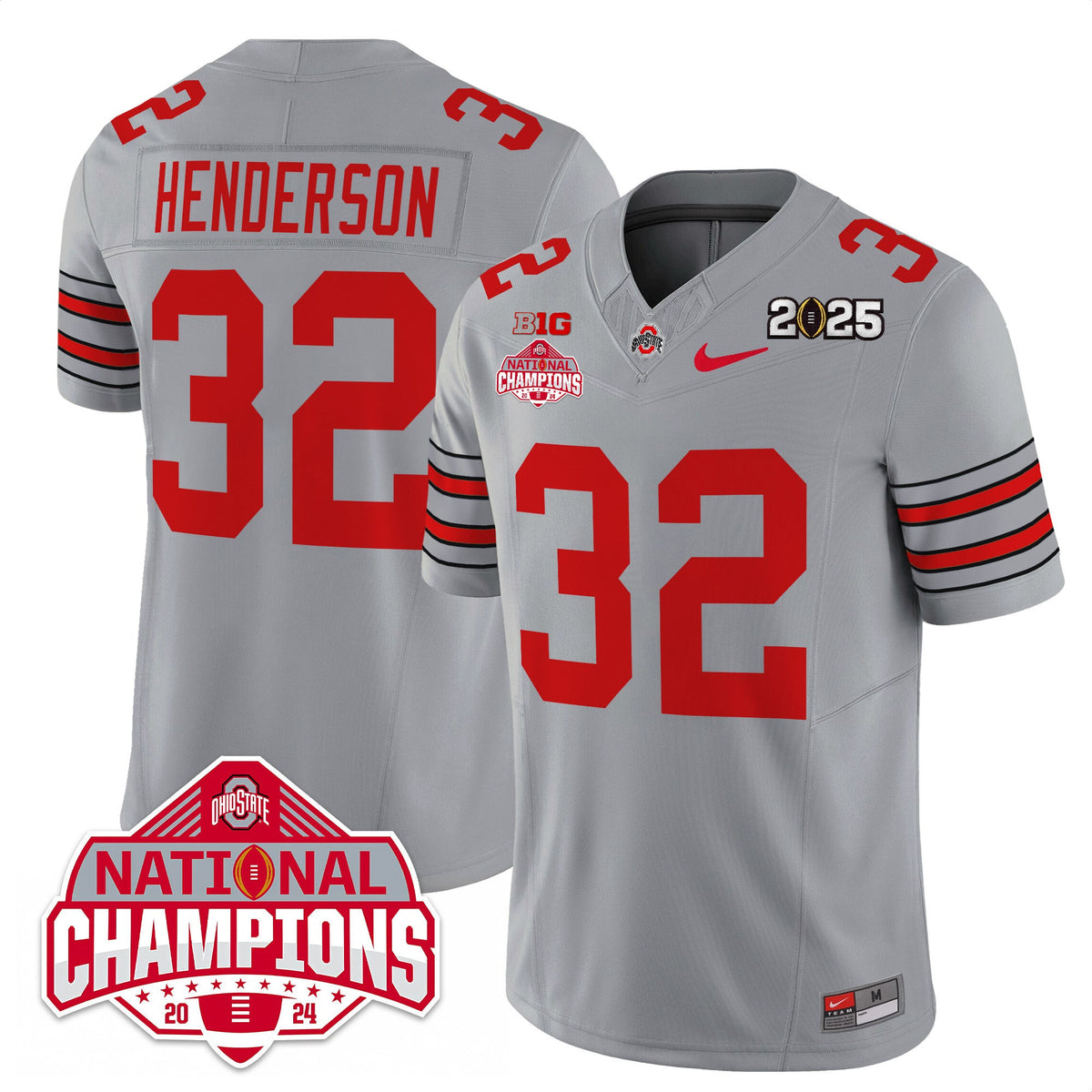 Men's Ohio State Buckeyes 'Heritage Stripe' 2025 CFP Patch - National Champions Jersey - All Stitched - image 24
