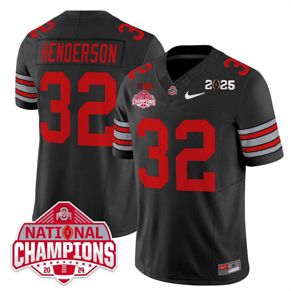 Men's Ohio State Buckeyes 'Heritage Stripe' 2025 CFP Patch - National Champions Jersey - All Stitched - image 35