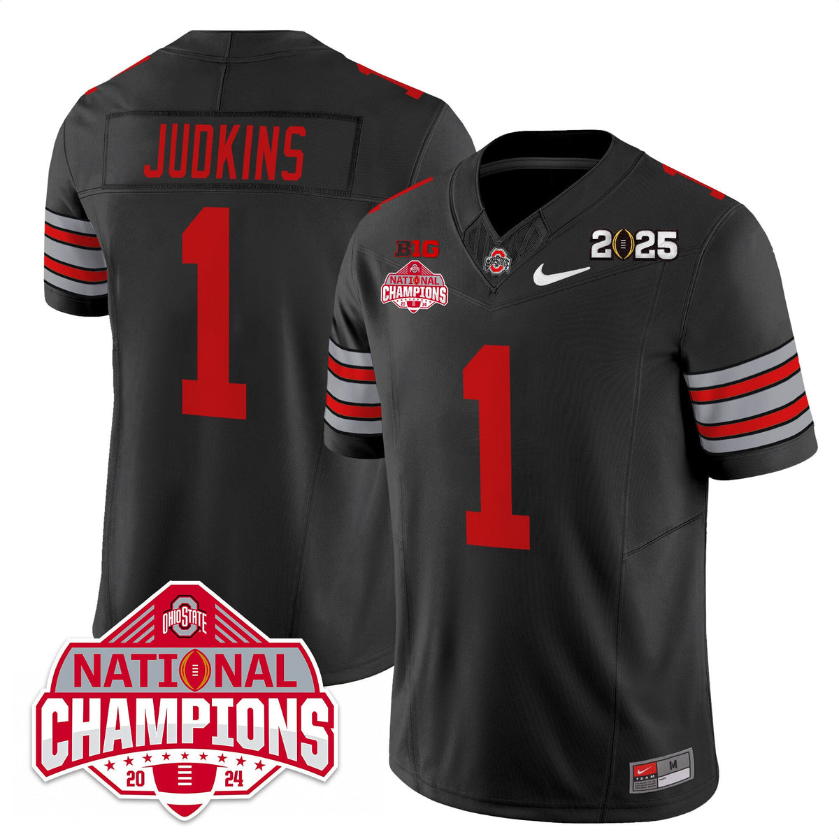 Men's Ohio State Buckeyes 'Heritage Stripe' 2025 CFP Patch - National Champions Jersey - All Stitched - image 40
