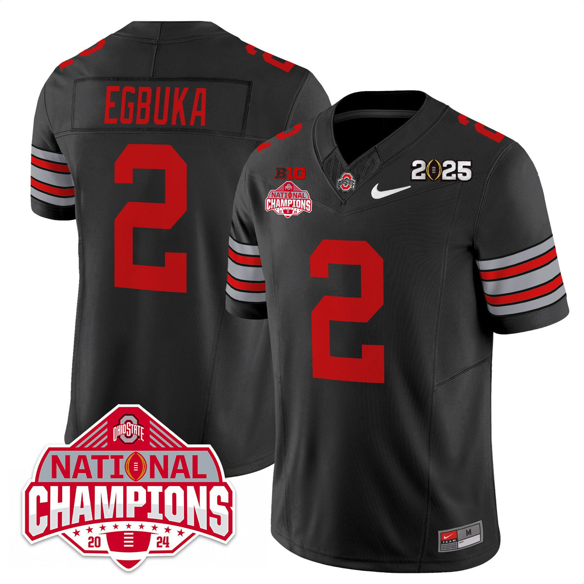 Men's Ohio State Buckeyes 'Heritage Stripe' 2025 CFP Patch - National Champions Jersey - All Stitched - image 38