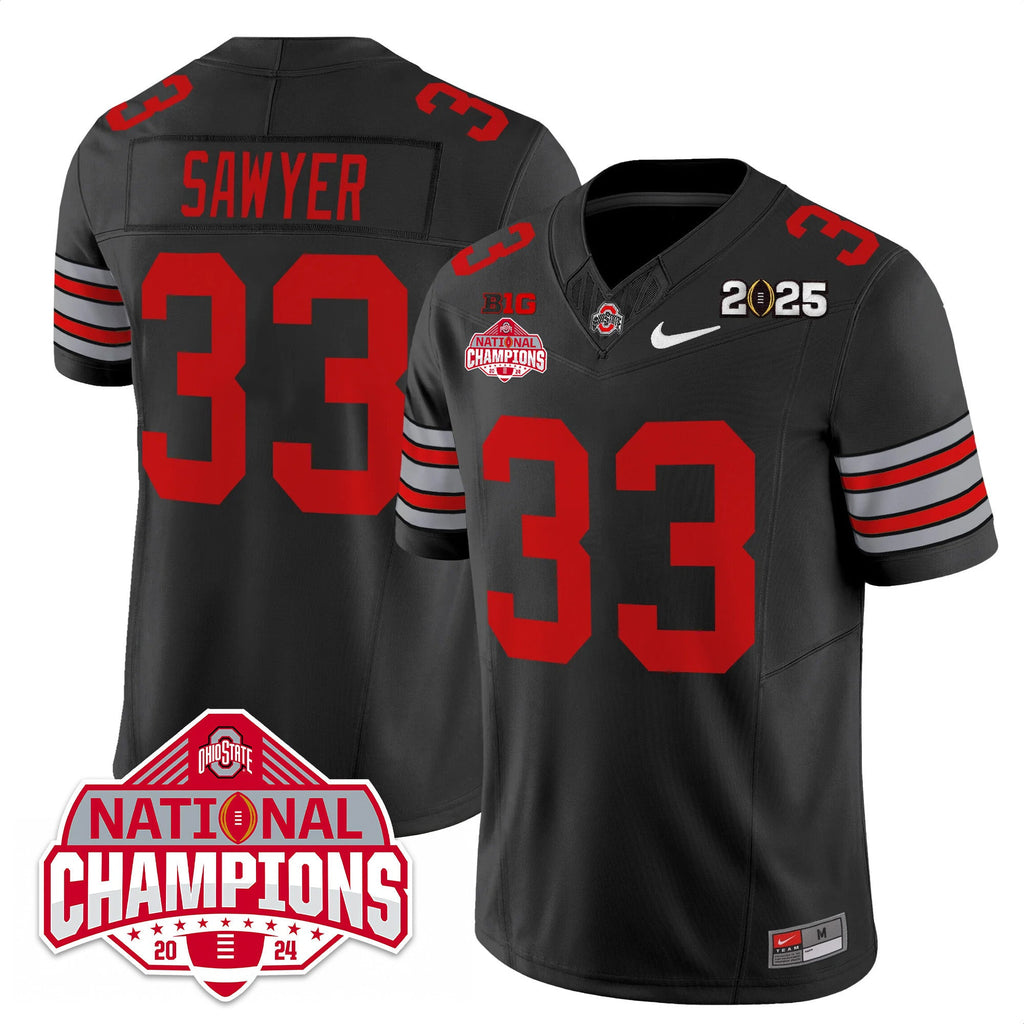 Men's Ohio State Buckeyes 'Heritage Stripe' 2025 CFP Patch - National Champions Jersey - All Stitched - image 34