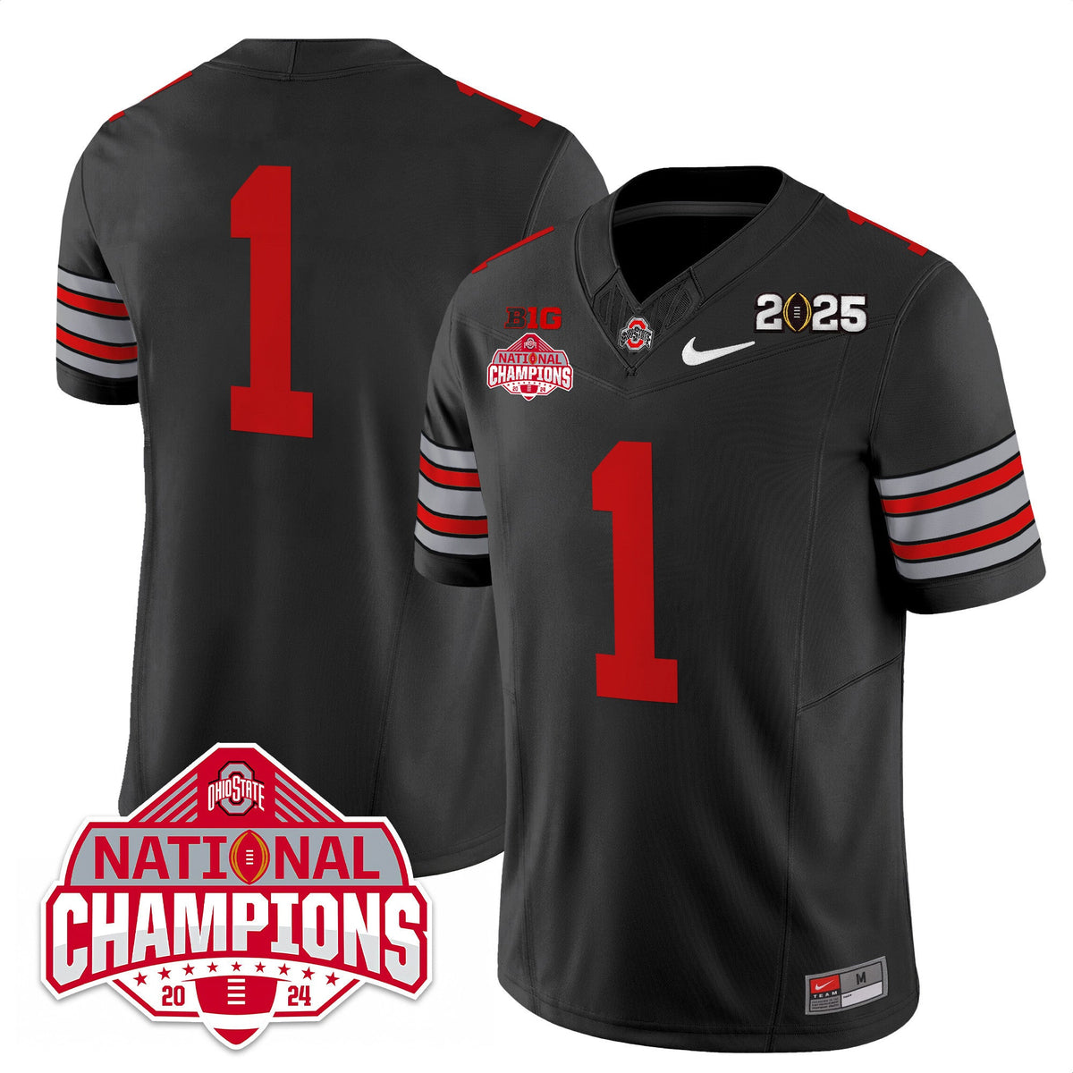 Men's Ohio State Buckeyes 'Heritage Stripe' 2025 CFP Patch - National Champions Jersey - All Stitched - image 32