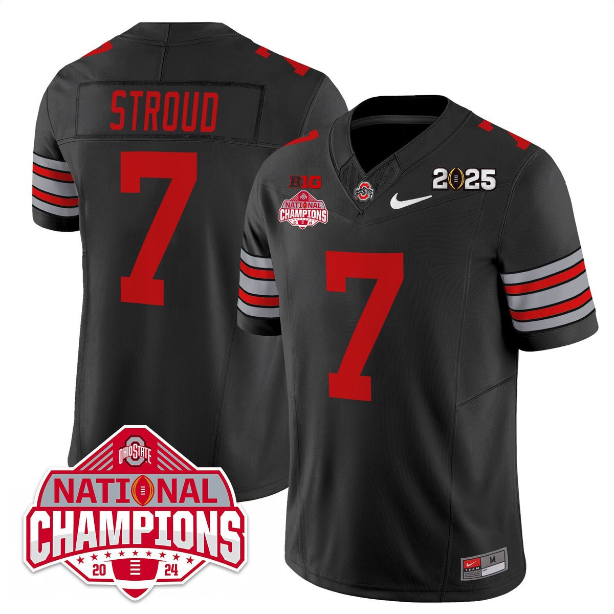 Men's Ohio State Buckeyes 'Heritage Stripe' 2025 CFP Patch - National Champions Jersey - All Stitched - image 39