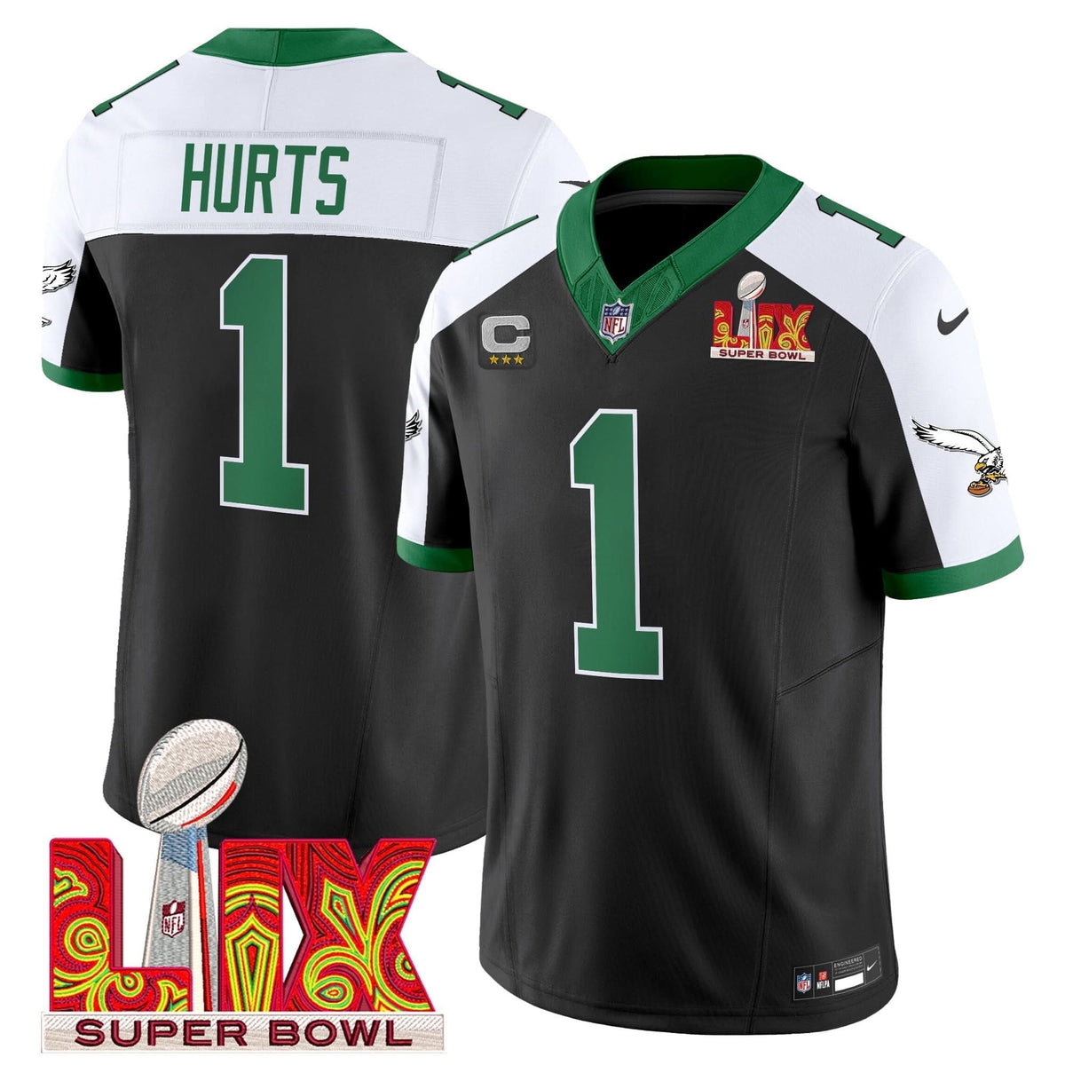 PE Kelly Green Super Bowl LIX Patch Vapor Limited Jersey - image 10