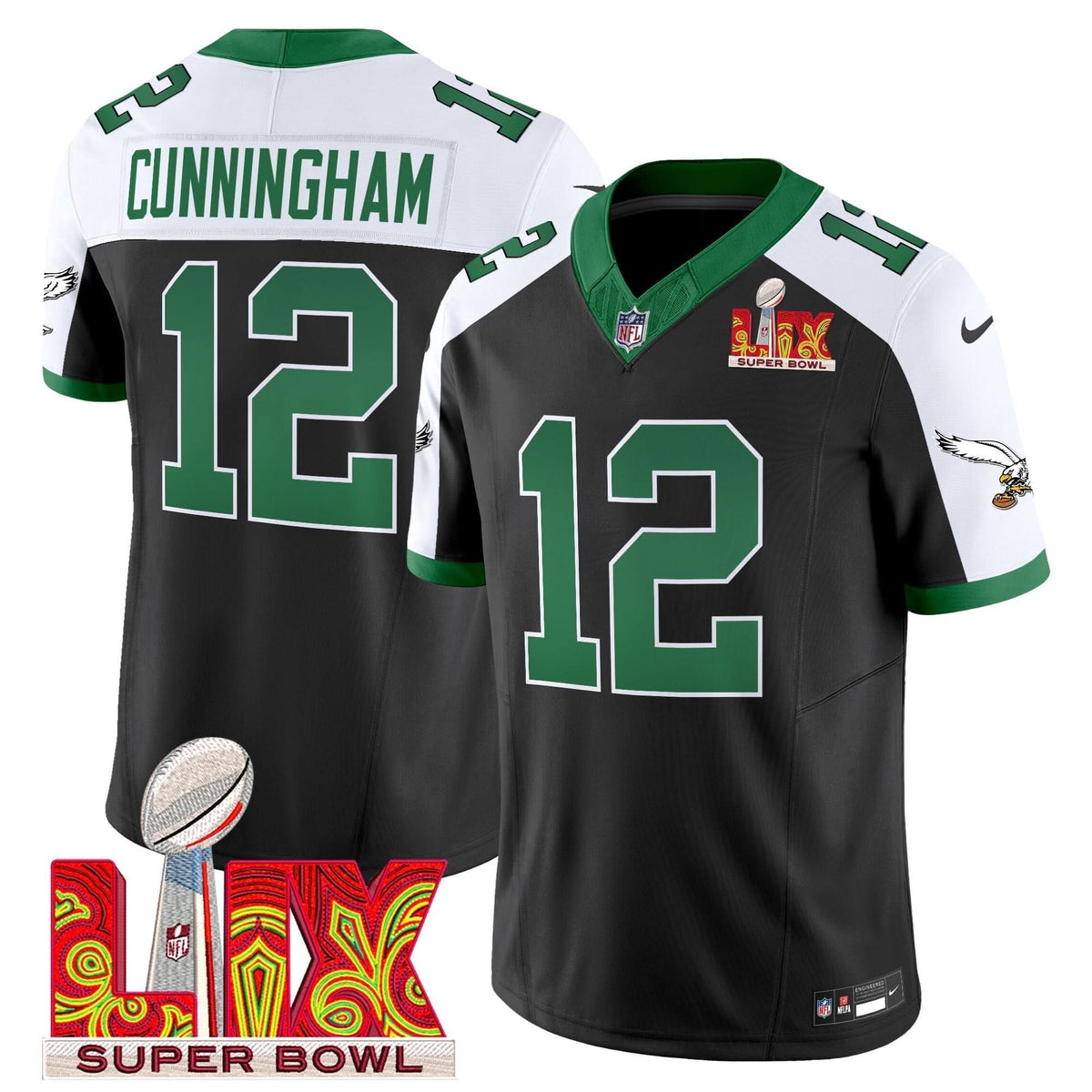 PE Kelly Green Super Bowl LIX Patch Vapor Limited Jersey - image 13