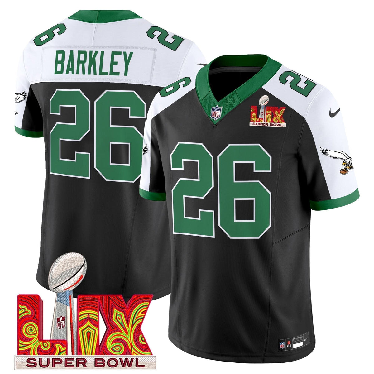 PE Kelly Green Super Bowl LIX Patch Vapor Limited Jersey - image 9