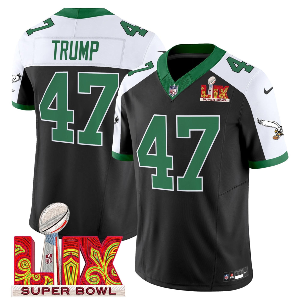 PE Kelly Green Super Bowl LIX Patch Vapor Limited Jersey - image 16