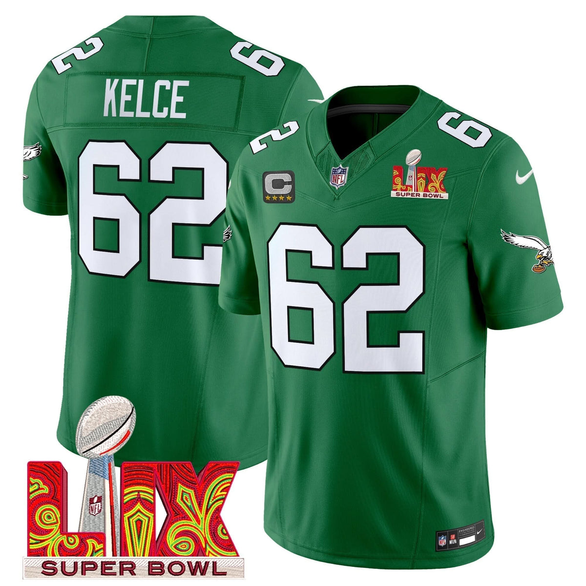 PE Kelly Green Super Bowl LIX Patch Vapor Limited Jersey - image 27