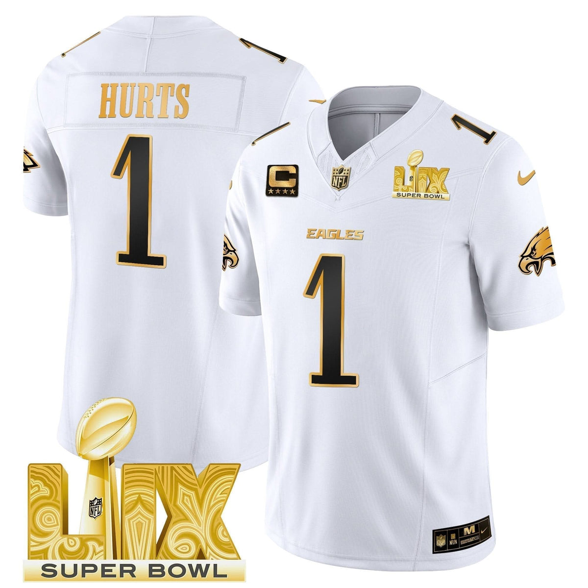 PE Super Bowl LIX Patch Gold Vapor Limited Jersey - image 11