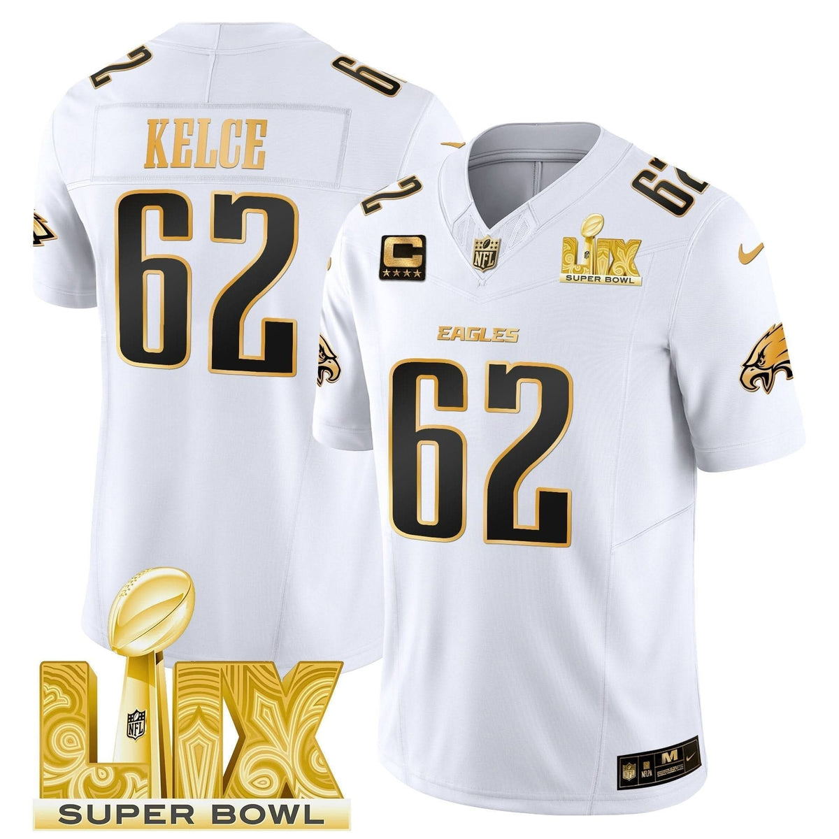 PE Super Bowl LIX Patch Gold Vapor Limited Jersey - image 12