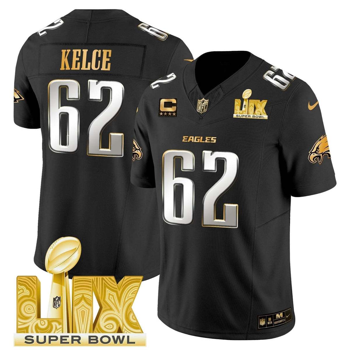 PE Super Bowl LIX Patch Gold Vapor Limited Jersey - image 28