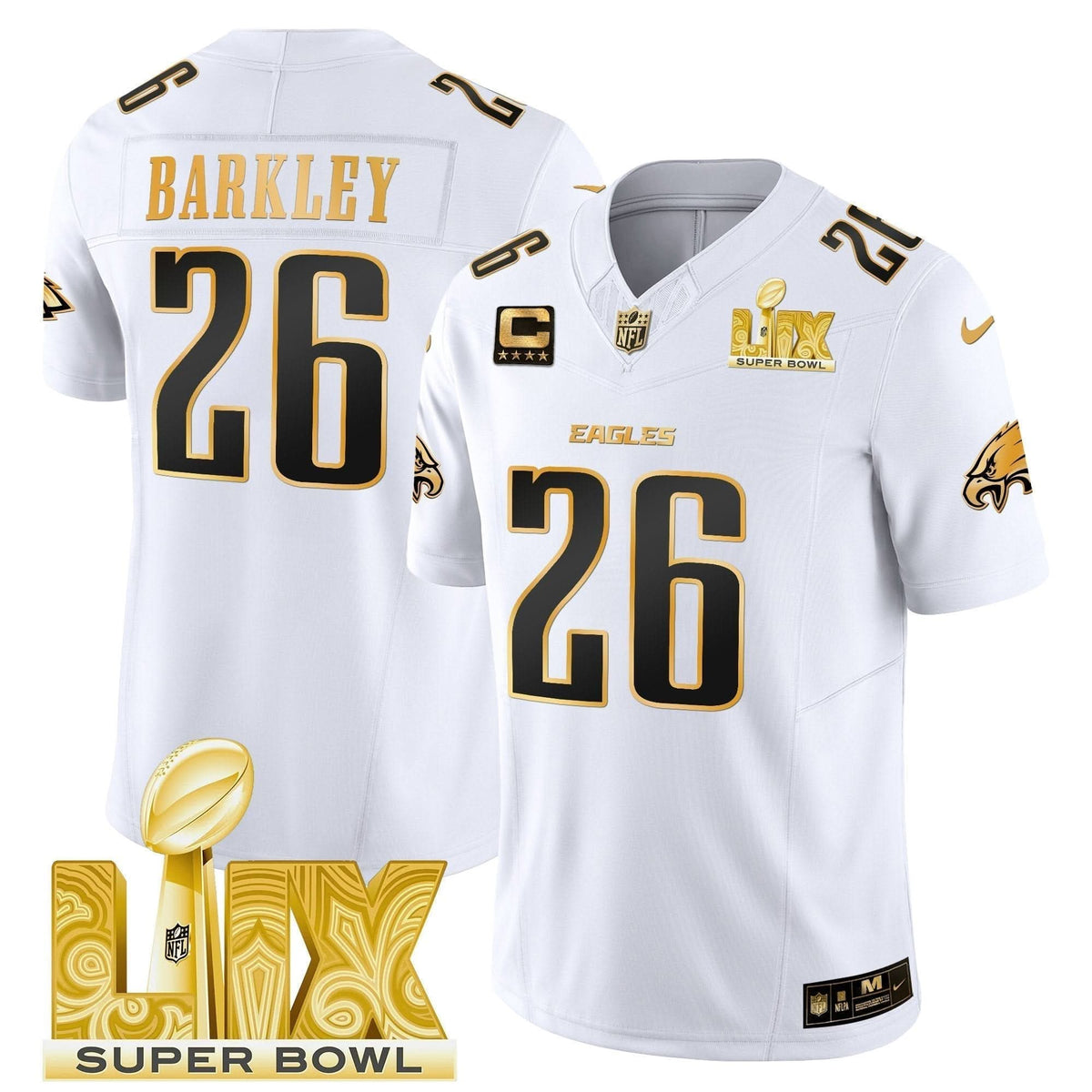 PE Super Bowl LIX Patch Gold Vapor Limited Jersey - image 9