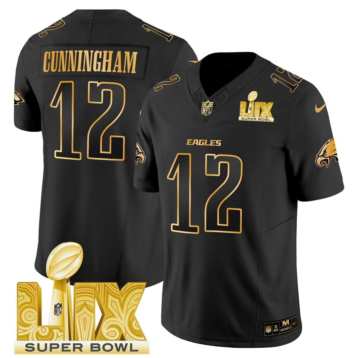 PE Super Bowl LIX Patch Gold Vapor Limited Jersey - image 22