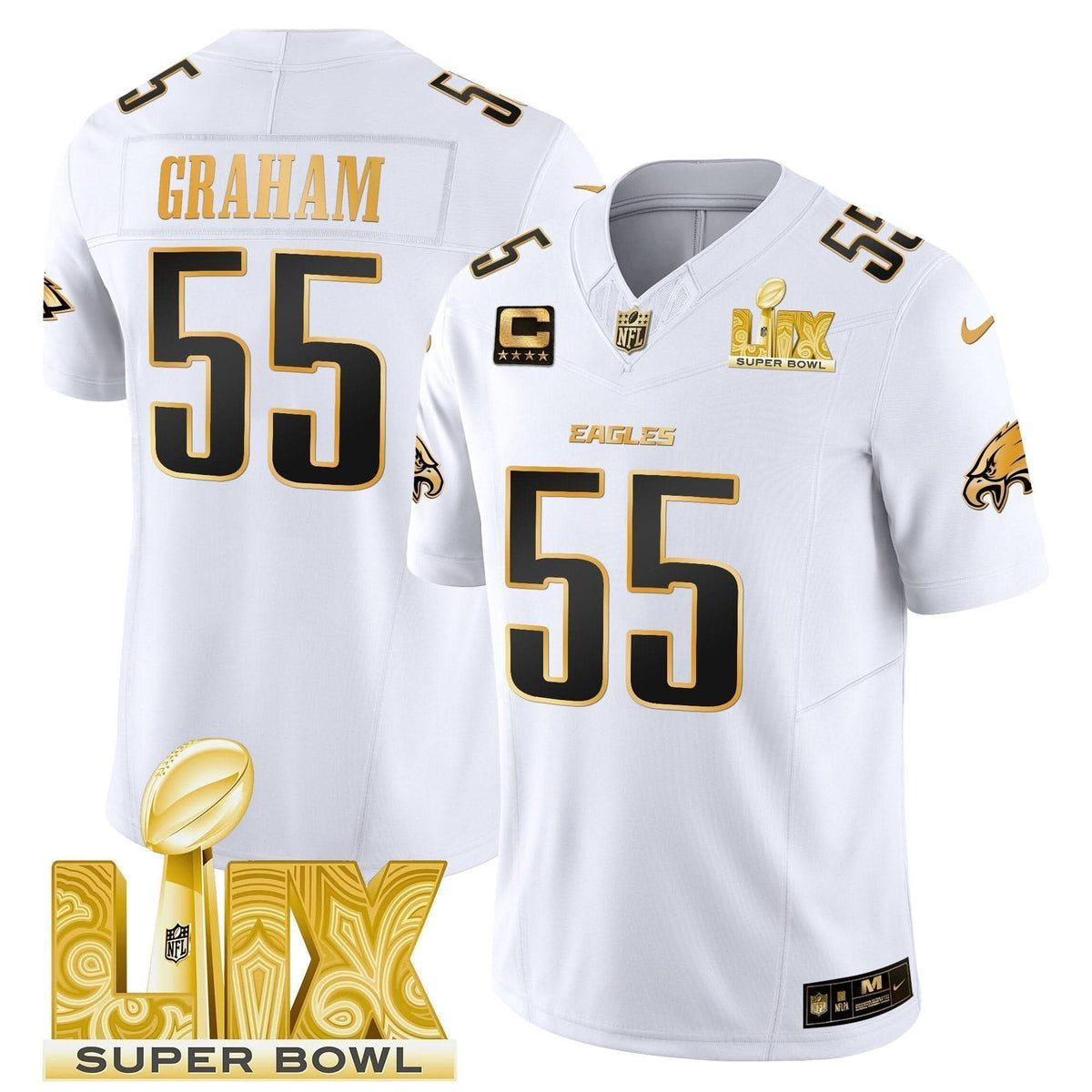 PE Super Bowl LIX Patch Gold Vapor Limited Jersey - image 15