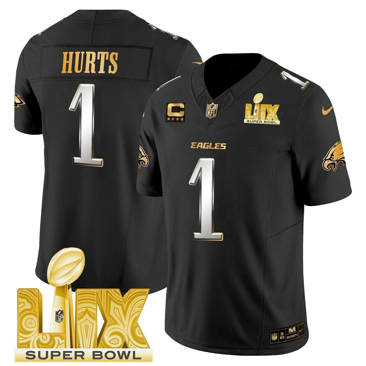 PE Super Bowl LIX Patch Gold Vapor Limited Jersey - image 27