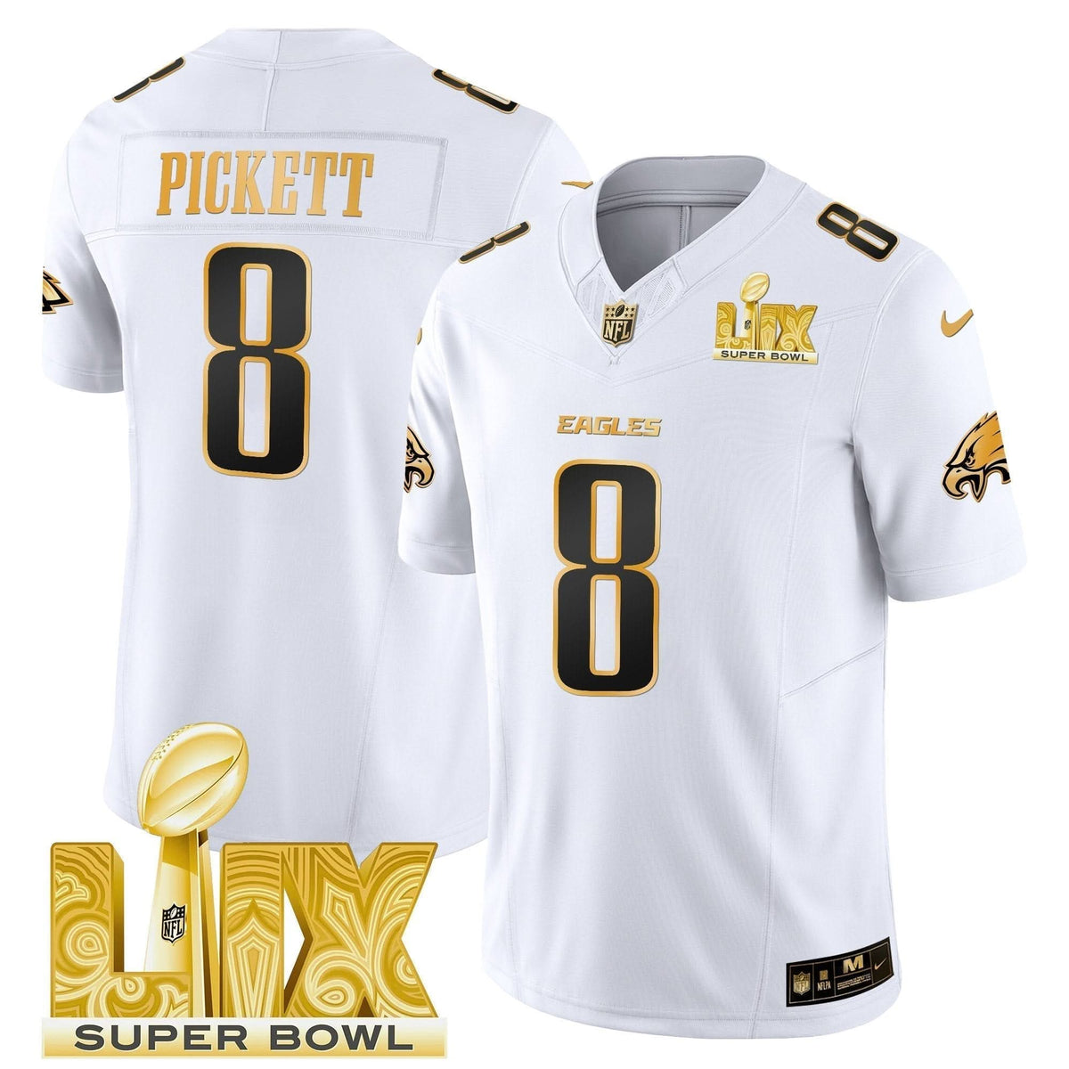 PE Super Bowl LIX Patch Gold Vapor Limited Jersey - image 10