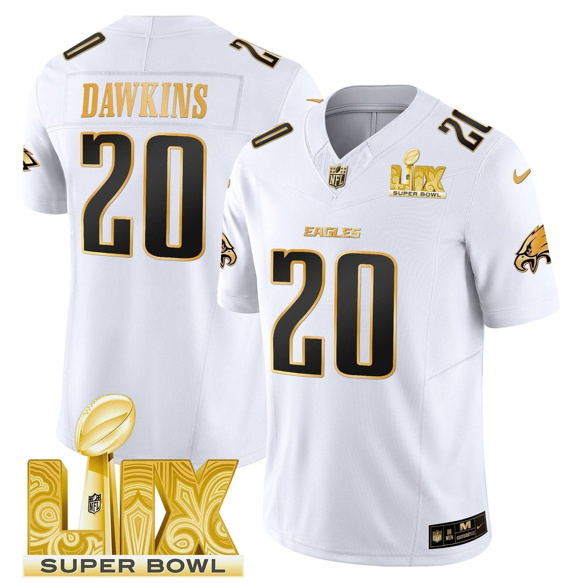 PE Super Bowl LIX Patch Gold Vapor Limited Jersey - image 16
