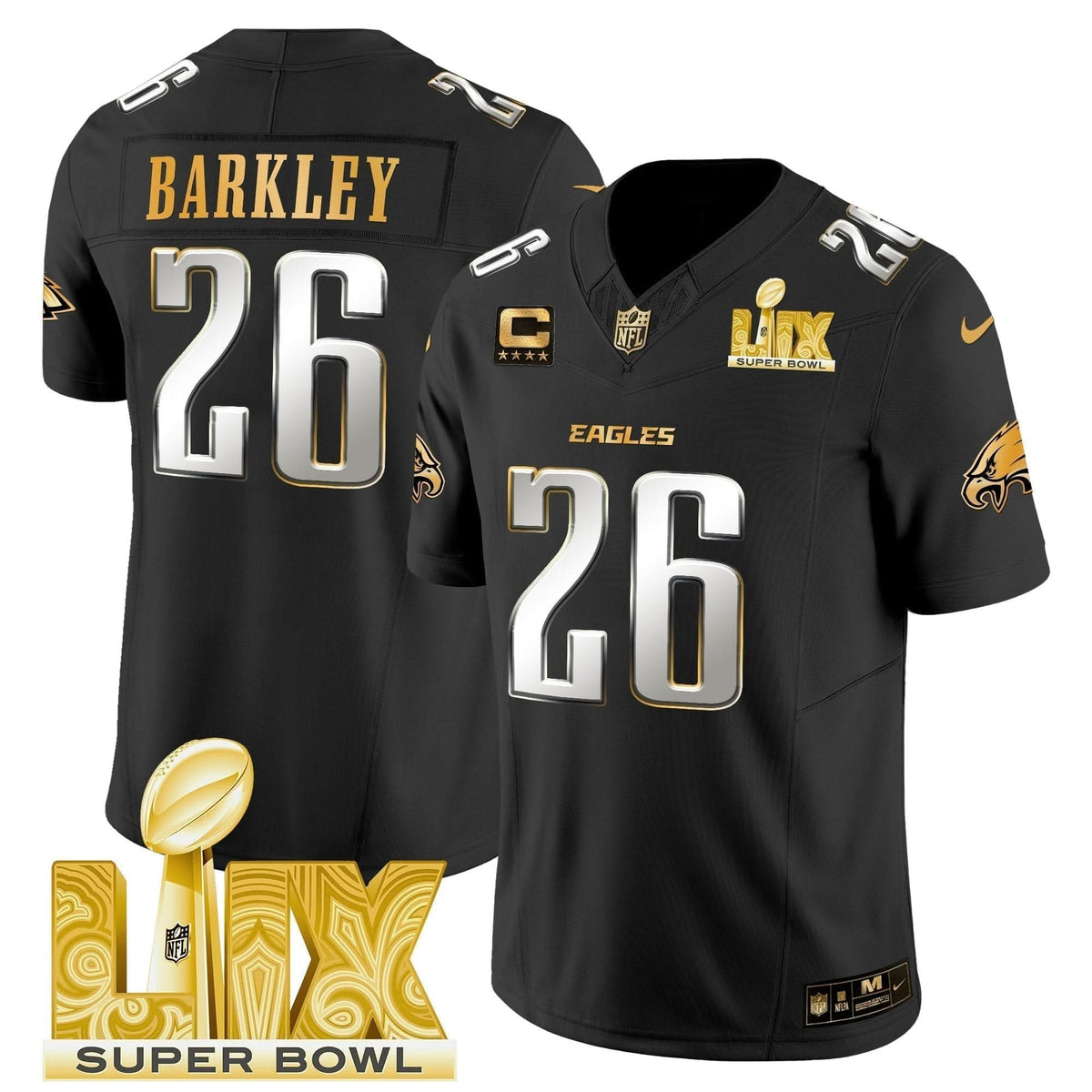 PE Super Bowl LIX Patch Gold Vapor Limited Jersey - image 25