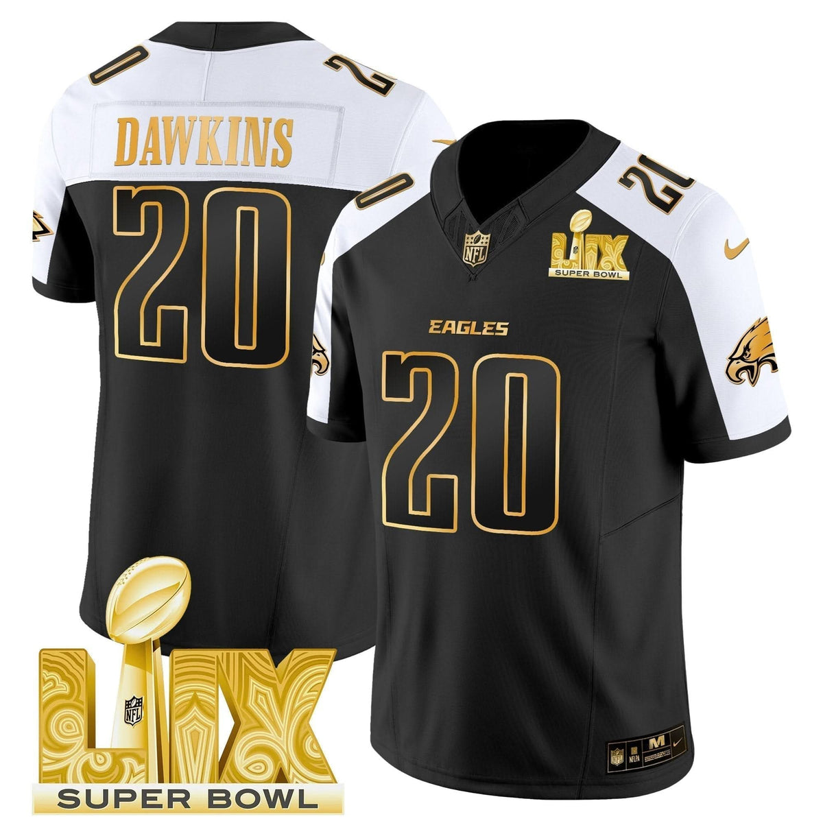 PE Super Bowl LIX Patch Gold Vapor Limited Jersey - image 8