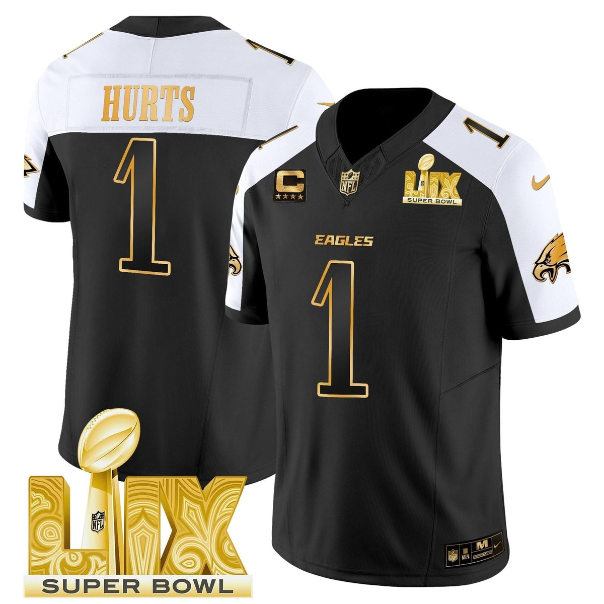 PE Super Bowl LIX Patch Gold Vapor Limited Jersey - image 3