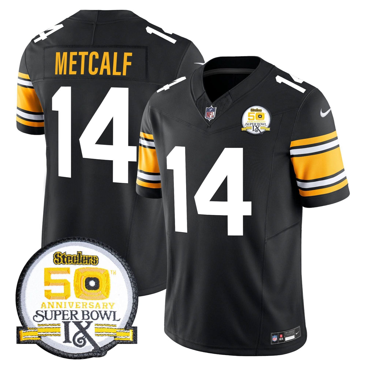 PIT 50th Anniversary Of Super Bowl IX Patch Vapor Limited Jersey - image 2