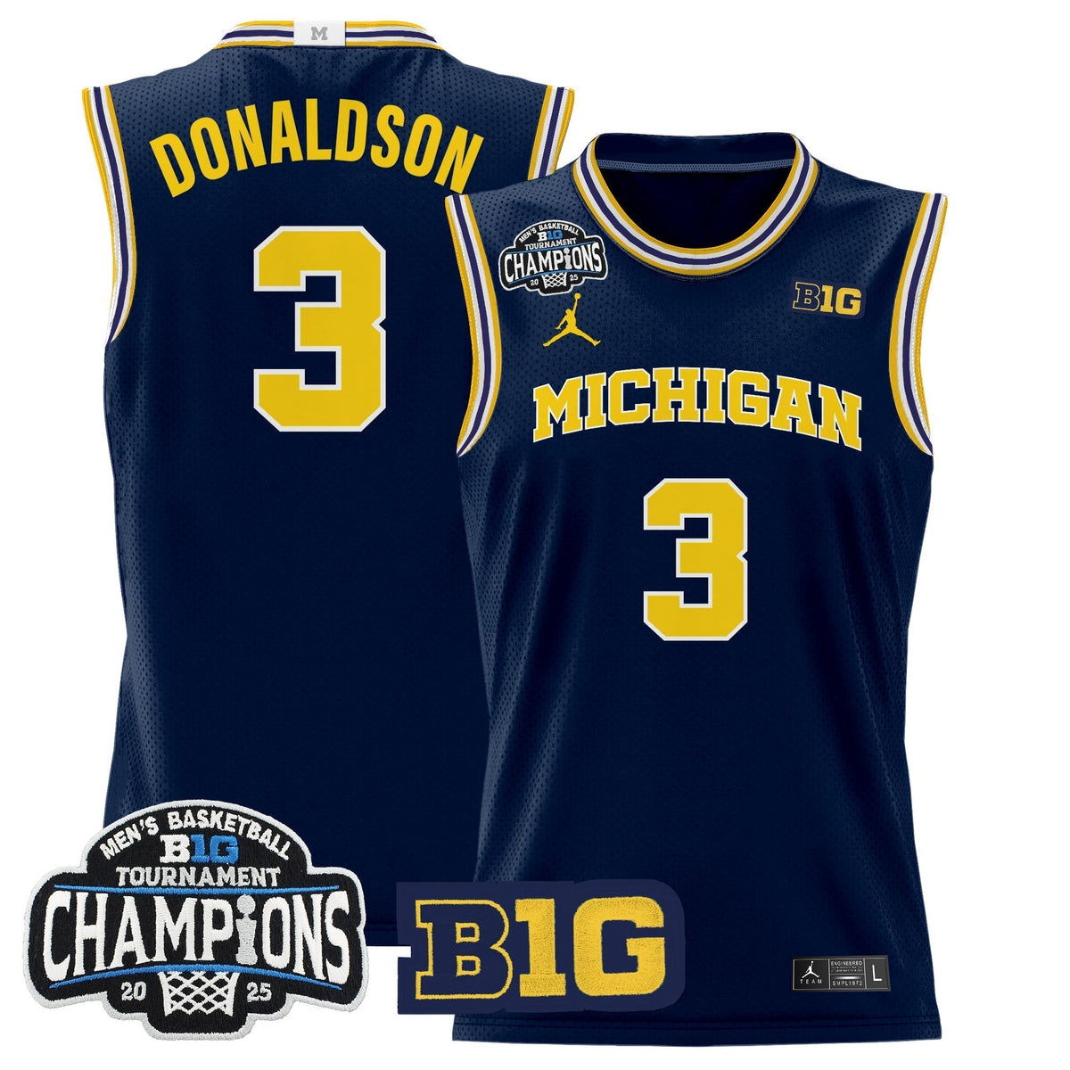 MICH 2025 Big Ten Conference Tournament Champions Basketball Jersey - Stitched - image 3